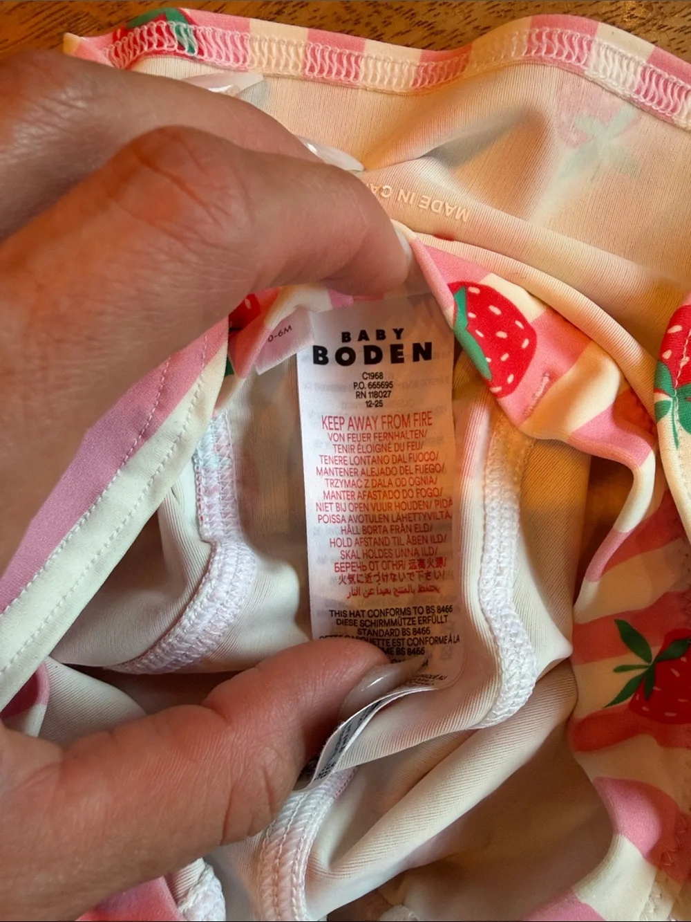 Mini Boden Baby Boden Strawberry Hat Sun Hat Visor